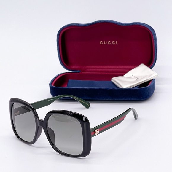 NEW GUCCI GG0714SA 001 BLACK SQUARE GUCCI SUNGLASSES GG0714S - Picture 2 of 12
